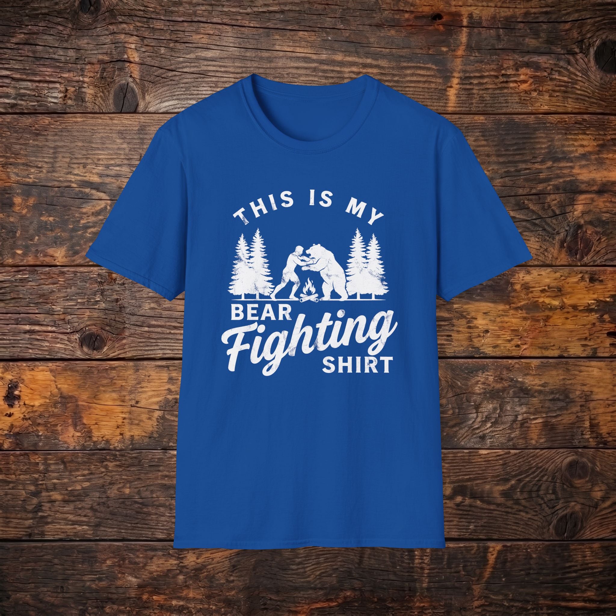 Bear Fighting T-Shirt — "This Is My Bear Fighting Shirt" Rustic Outdoor Tee