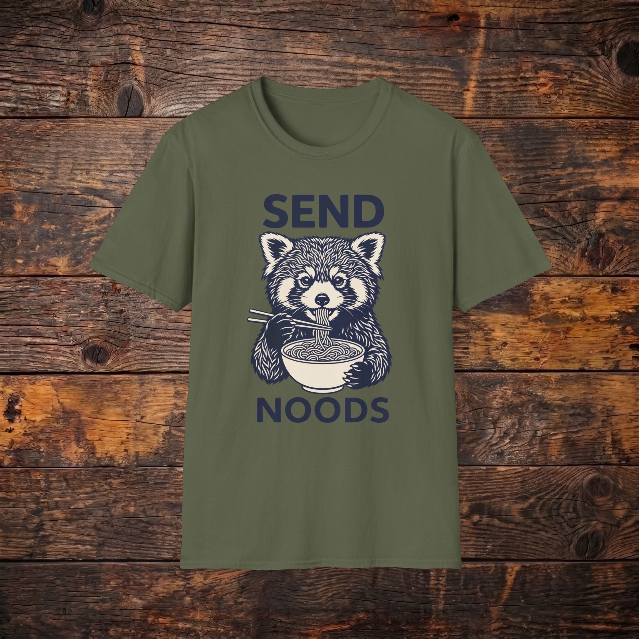 "Send Noods" Raccoon Graphic Tee