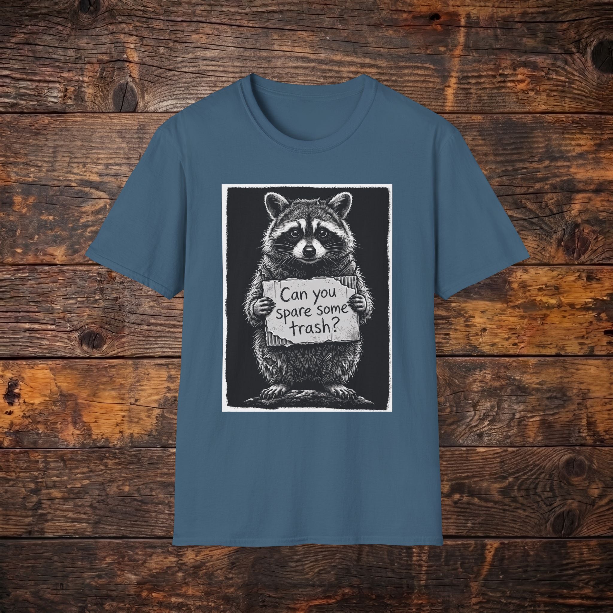 Raccoon "Can You Spare Some Trash?" T-Shirt
