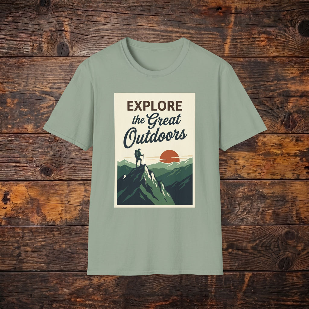 Explore the Great Outdoors T-Shirt — Vintage Mountain Adventure Tee