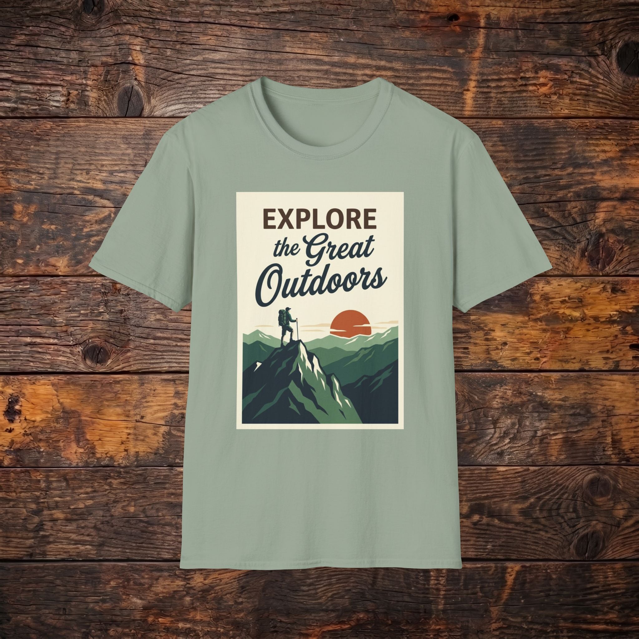 Explore the Great Outdoors T-Shirt — Vintage Mountain Adventure Tee