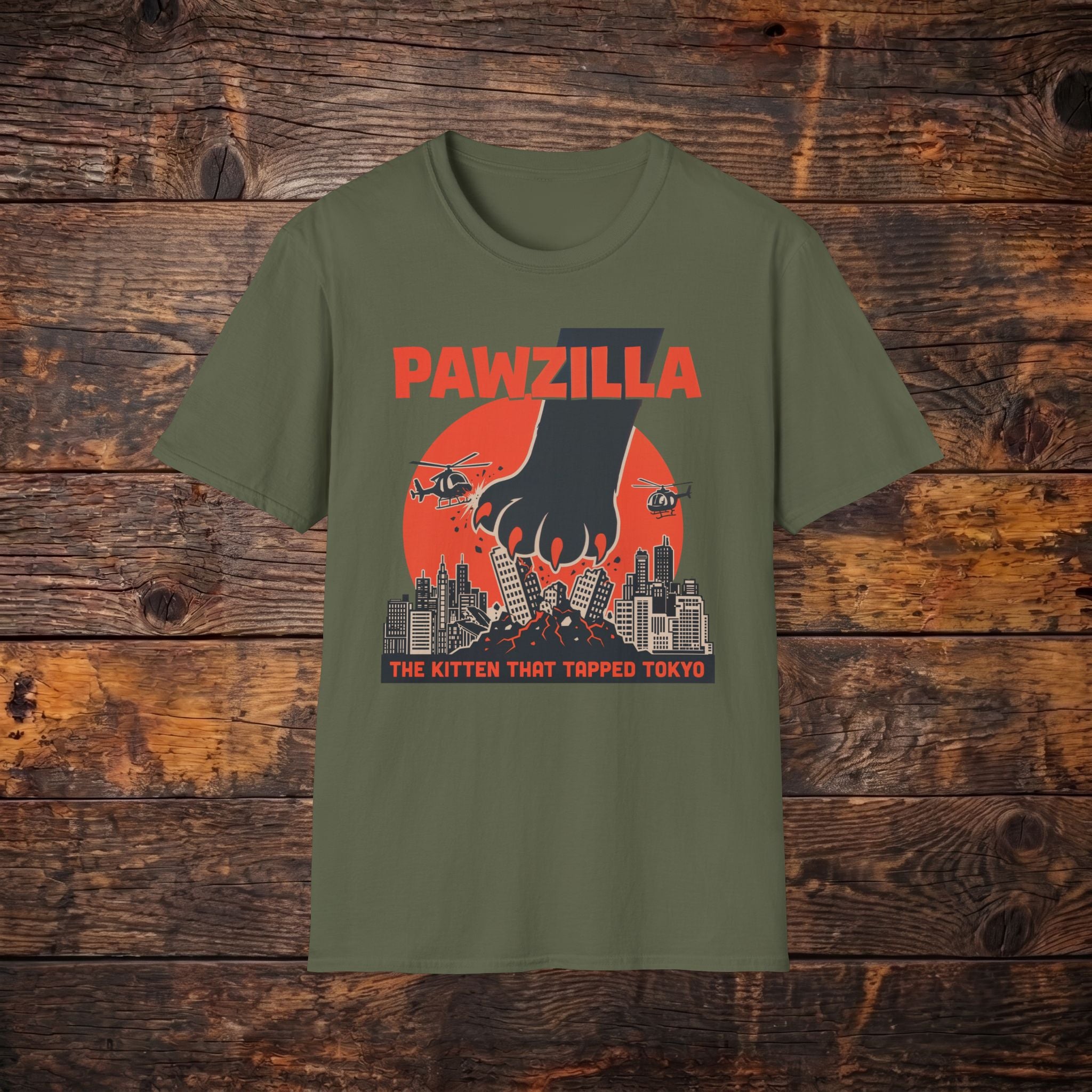 Pawzilla T-Shirt — Retro Monster Paw Graphic Tee