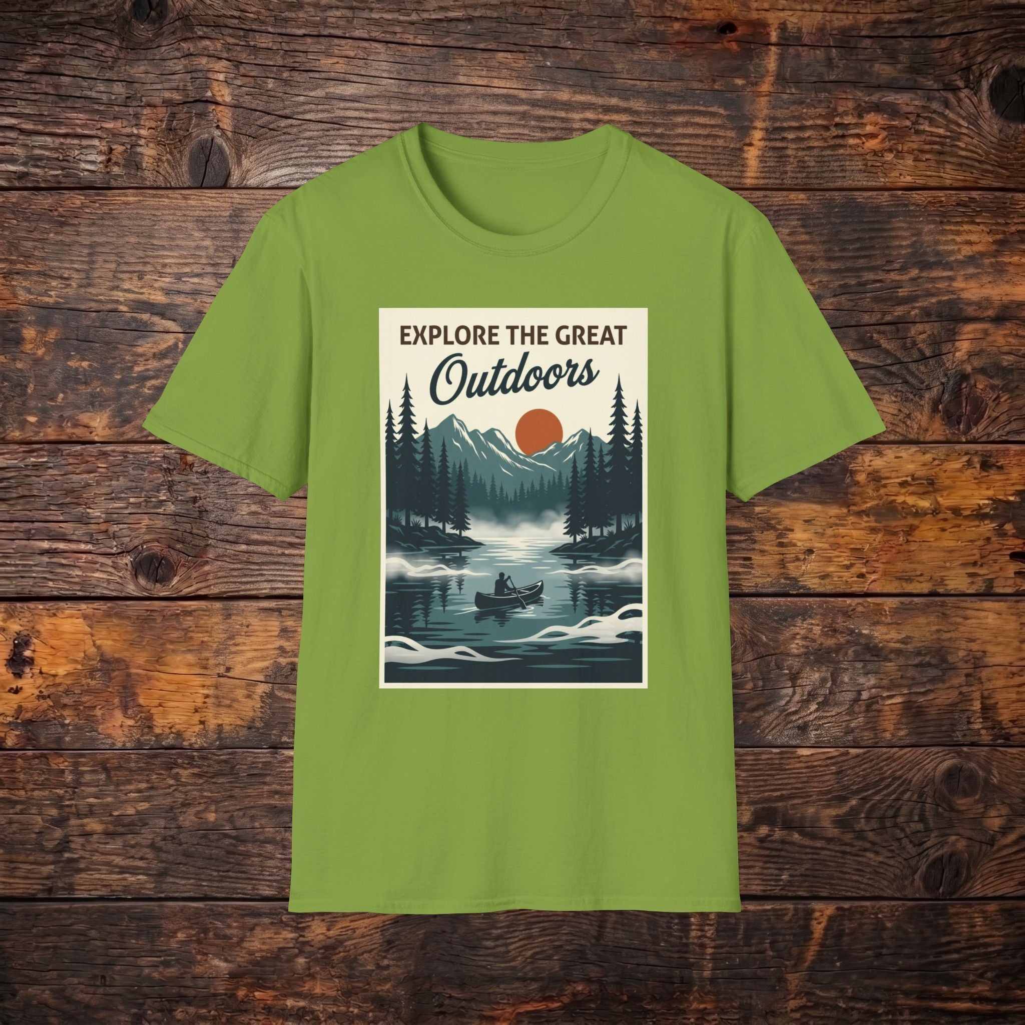 Explore The Great Outdoors T-Shirt — Vintage Mountain Camping Tee