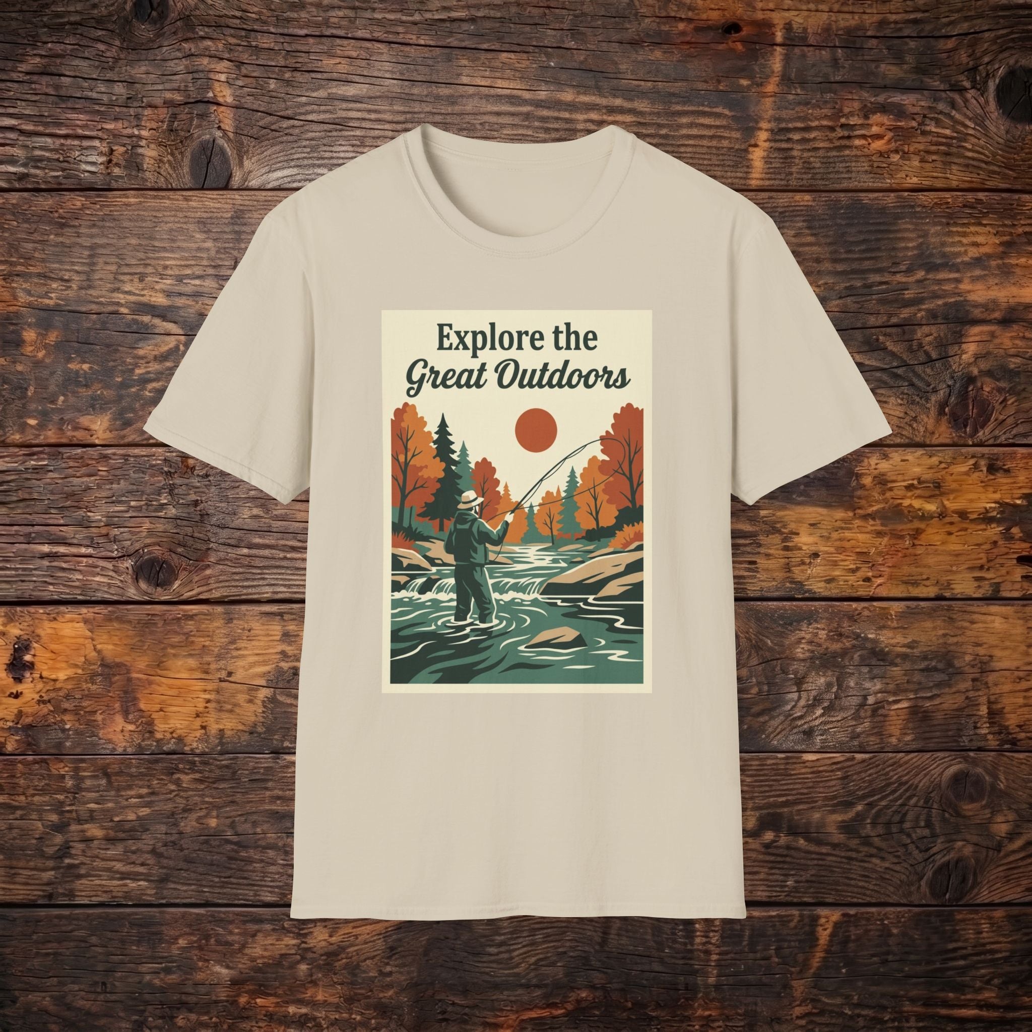 Explore the Great Outdoors T-Shirt — Retro Fishing Nature Tee