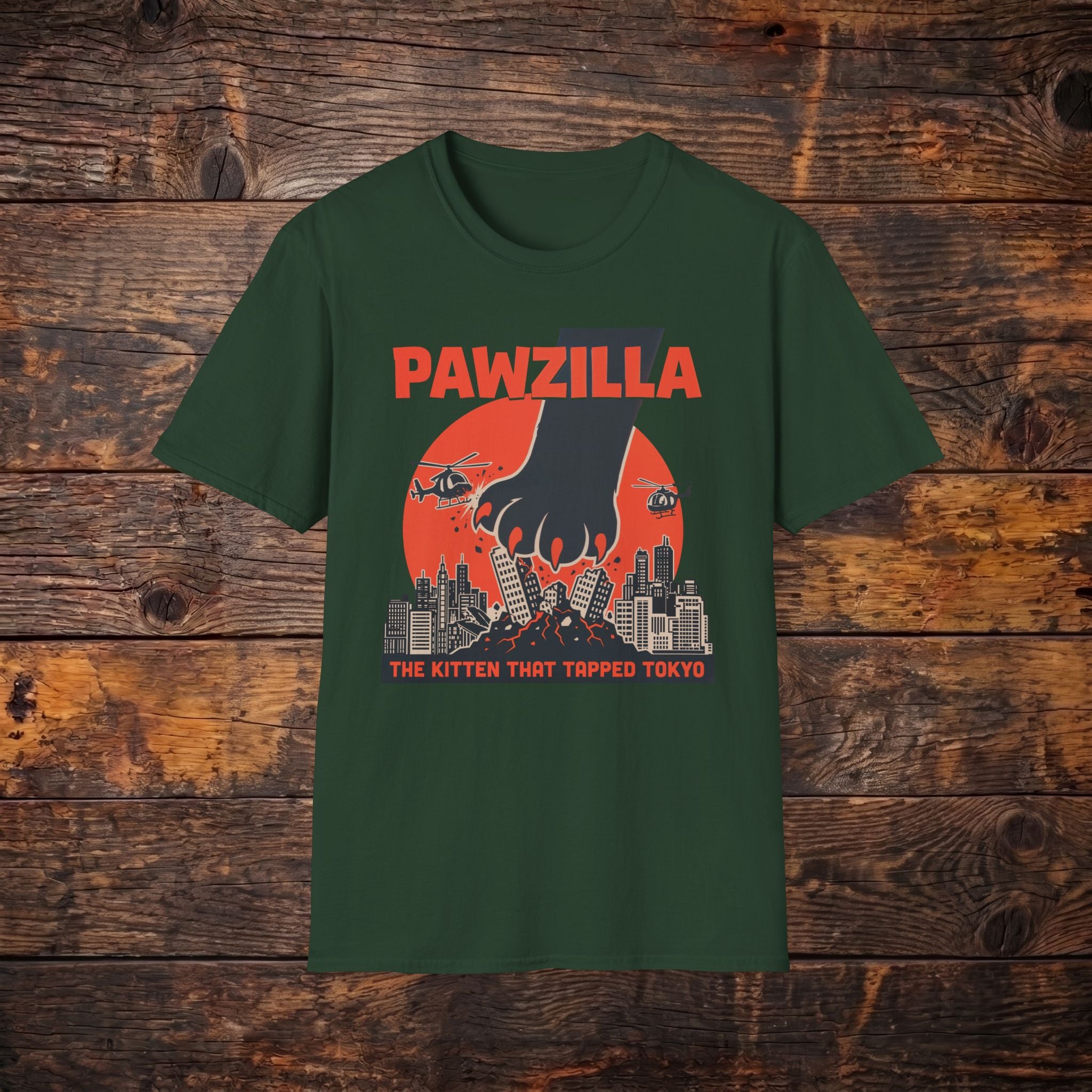 Pawzilla T-Shirt — Retro Monster Paw Graphic Tee