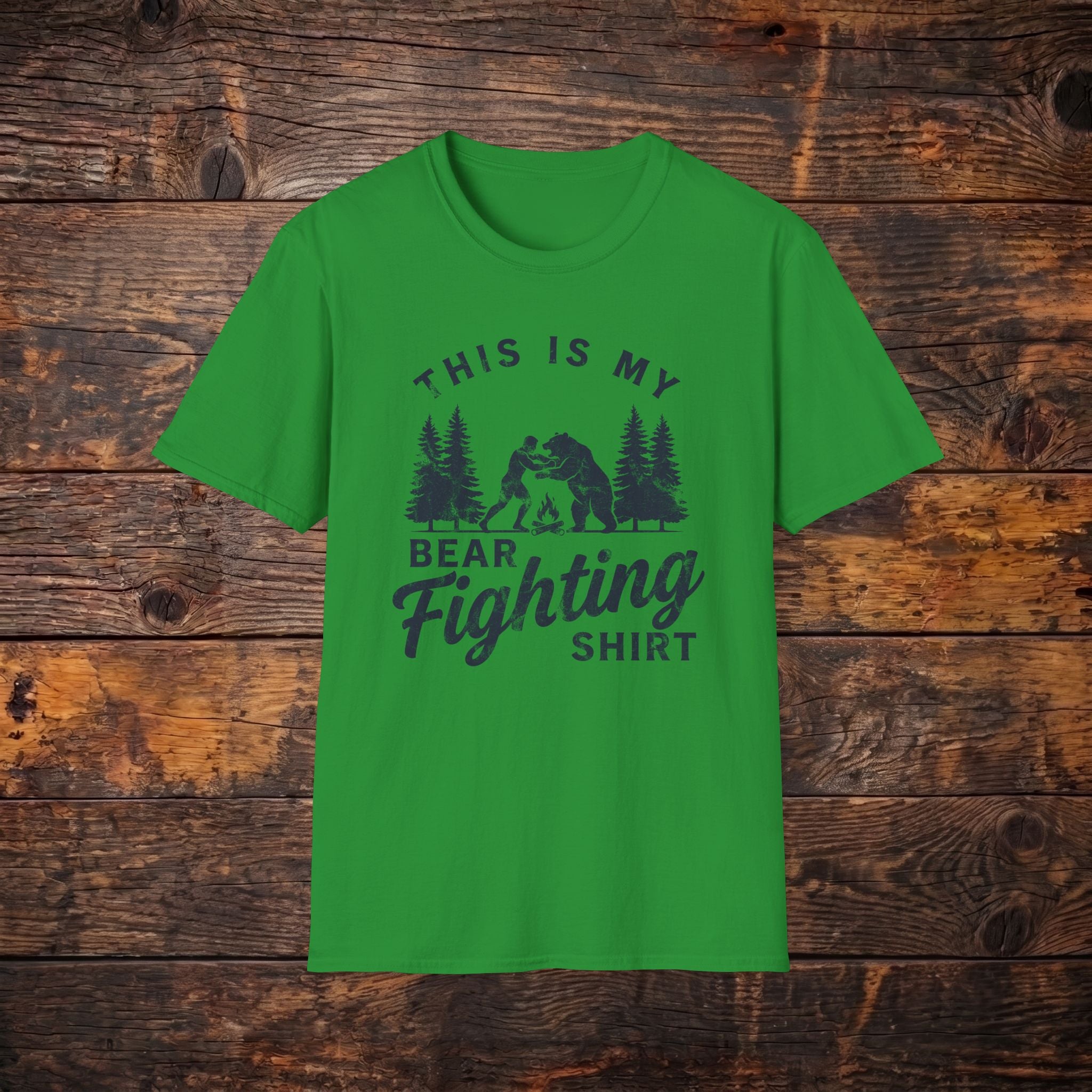 Bear Fighting T-Shirt — "This Is My Bear Fighting Shirt" Rustic Outdoor Tee