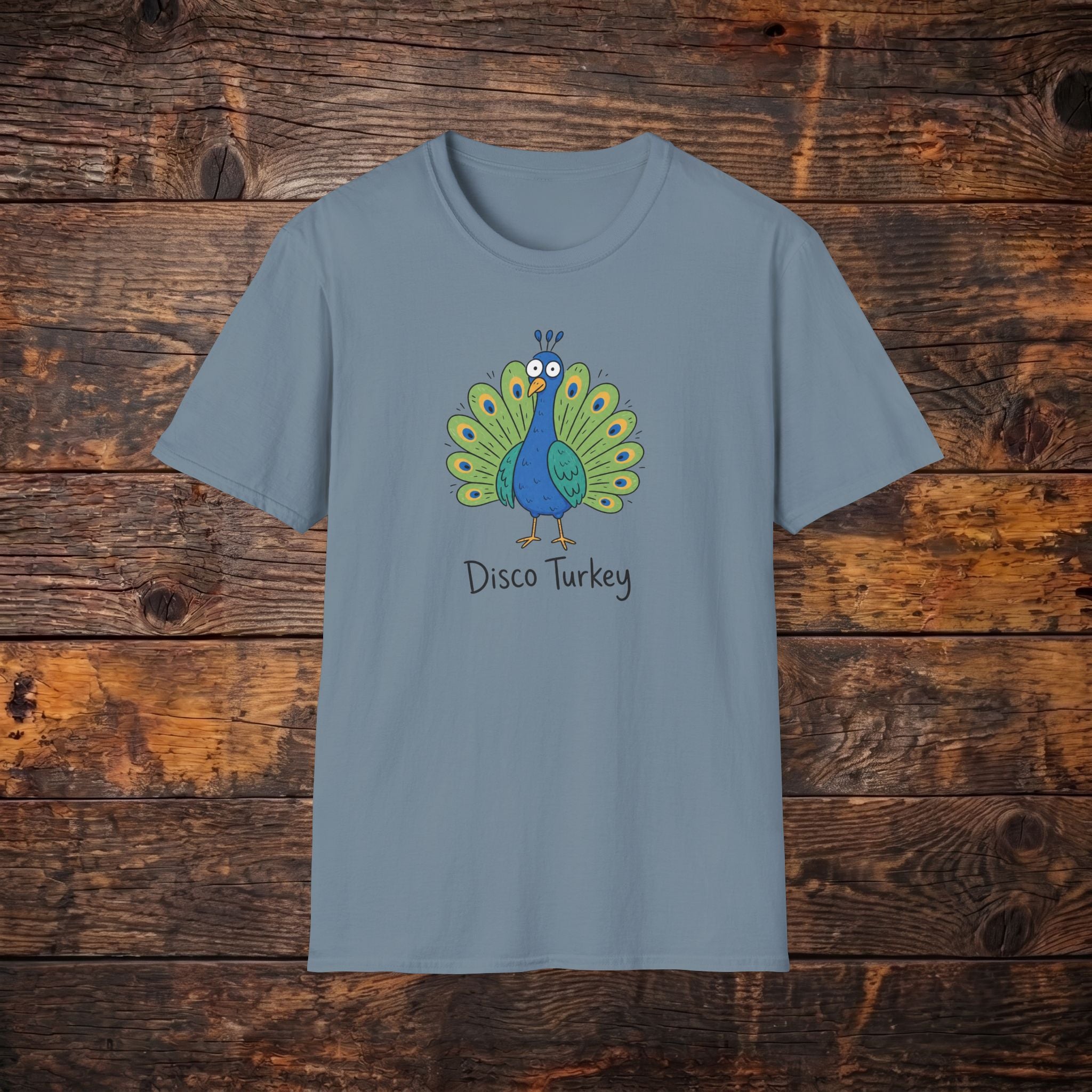 Disco Turkey T-Shirt — Funny Peacock Illustration Tee