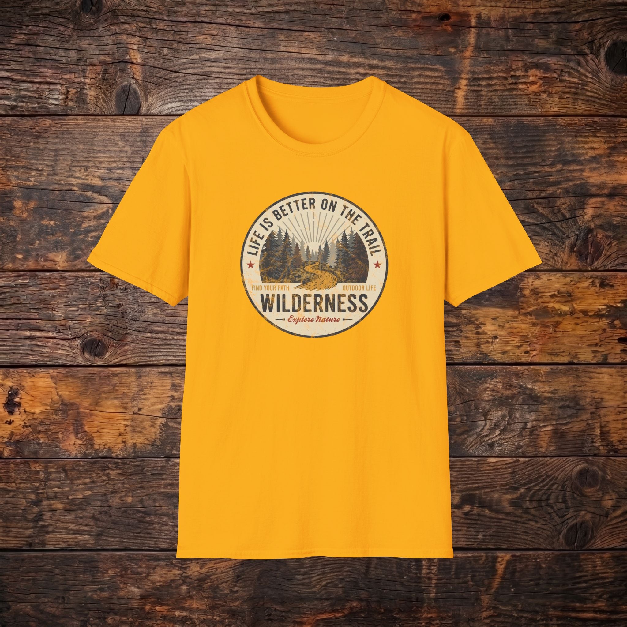 Wilderness Trail T-Shirt — "Life Is Better On The Trail" Vintage Outdoor Tee
