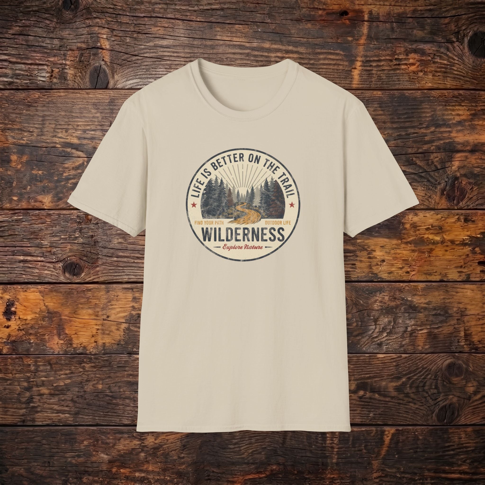 Wilderness Trail T-Shirt — "Life Is Better On The Trail" Vintage Outdoor Tee