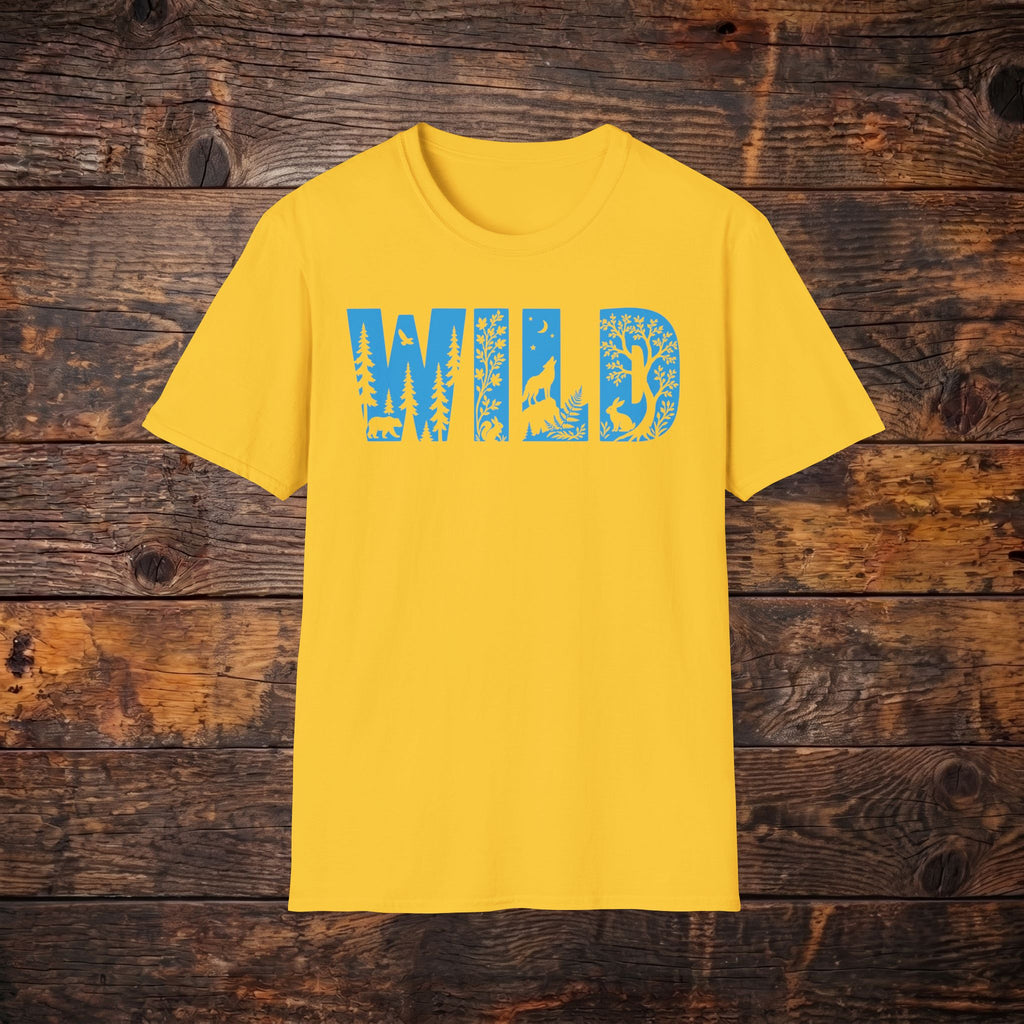 WILD Nature Graphic T-Shirt — Blue Wilderness Lettering