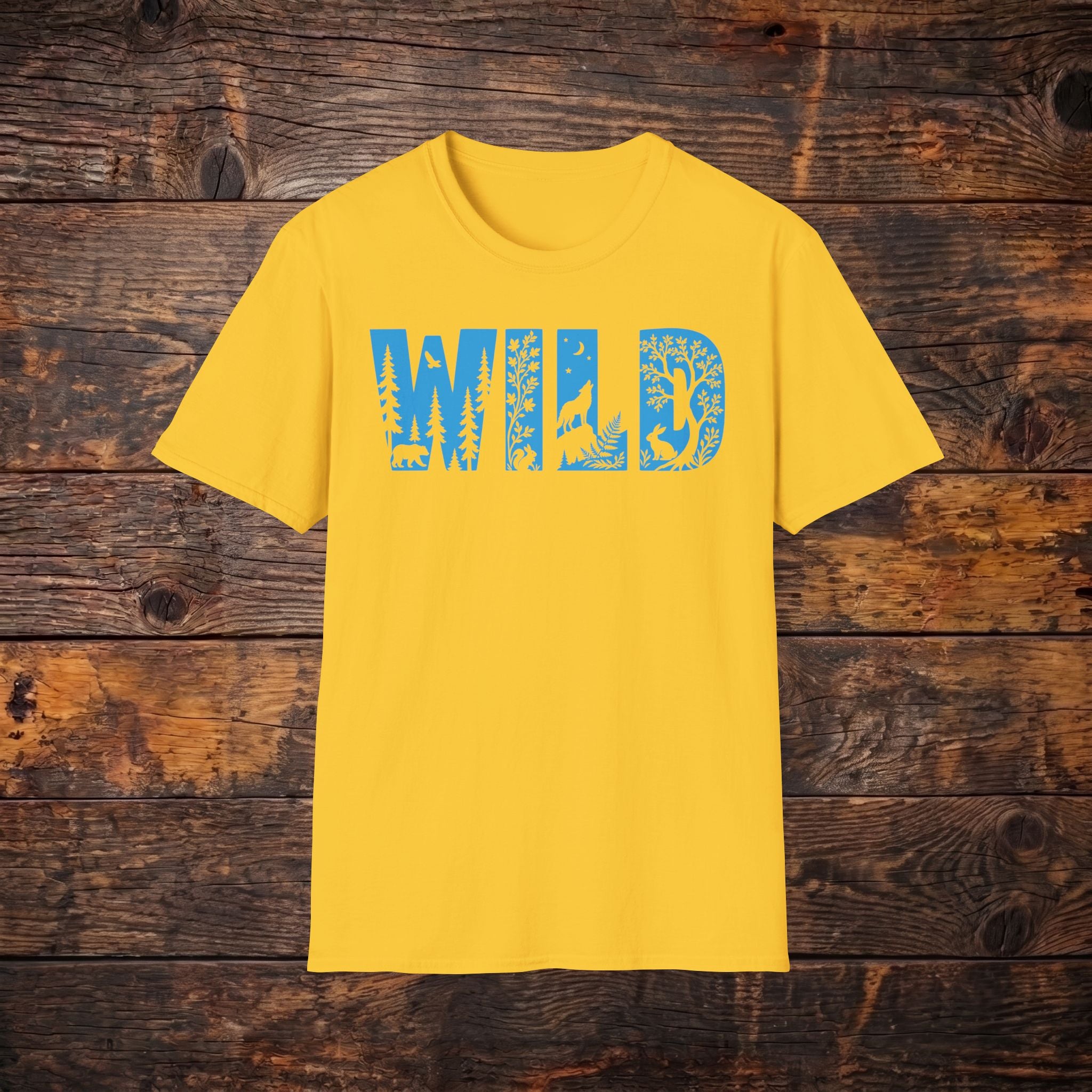 WILD Nature Graphic T-Shirt — Blue Wilderness Lettering
