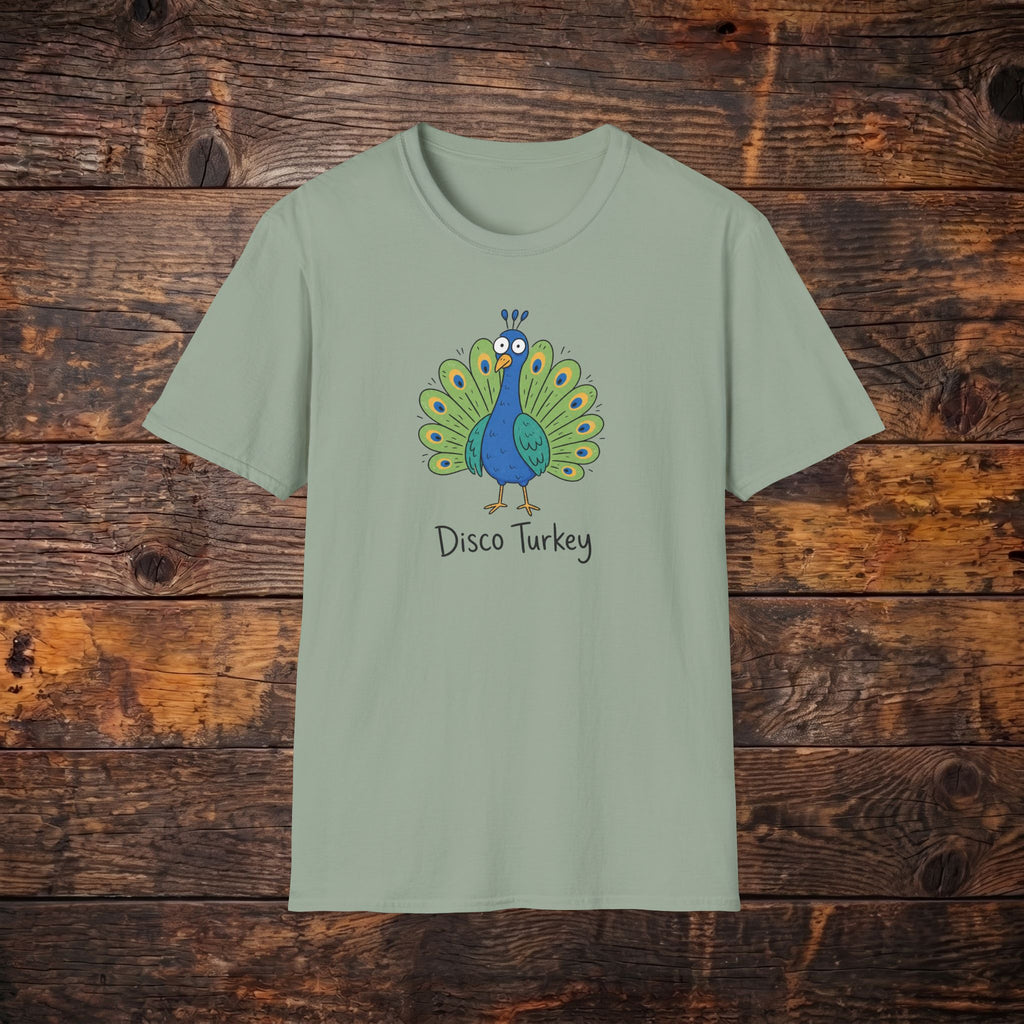 Disco Turkey T-Shirt — Funny Peacock Illustration Tee