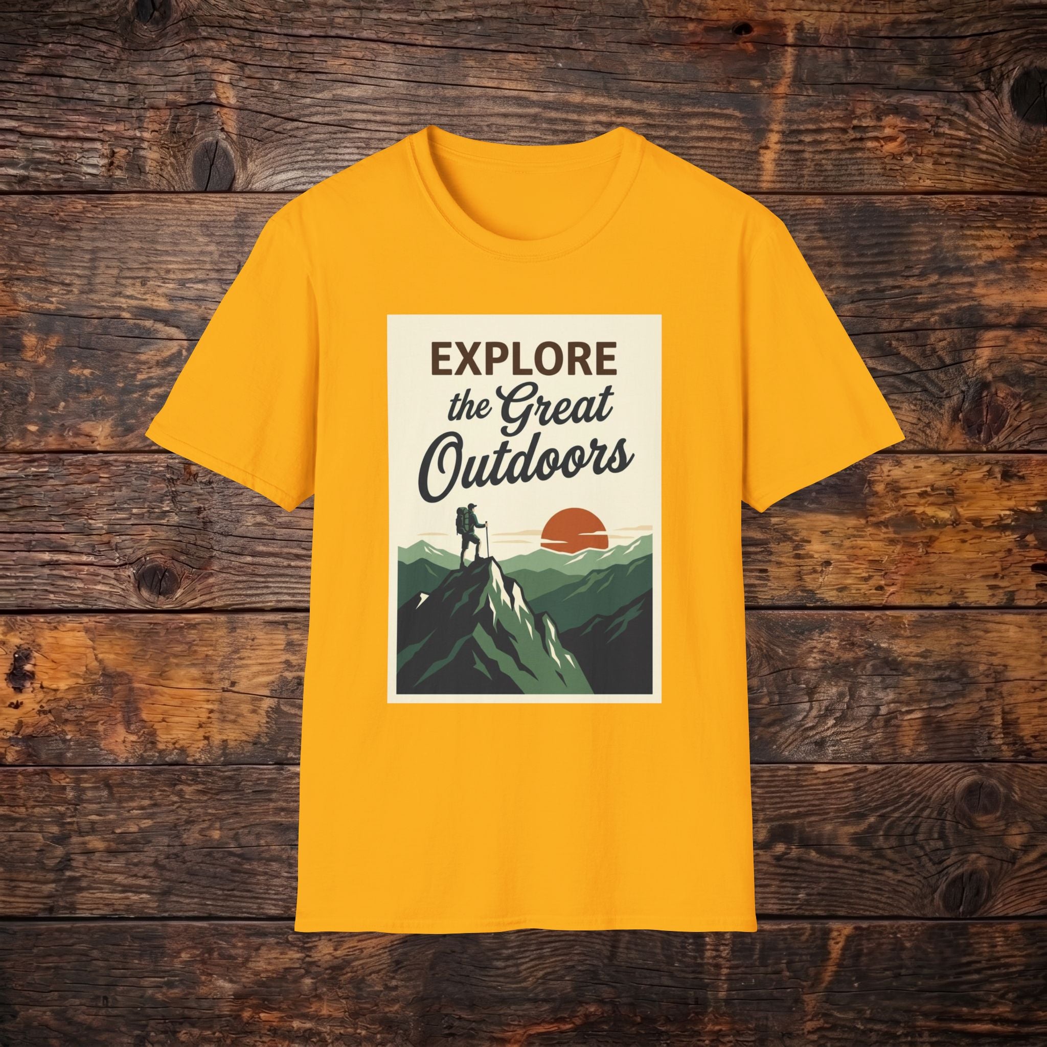 Explore the Great Outdoors T-Shirt — Vintage Mountain Adventure Tee