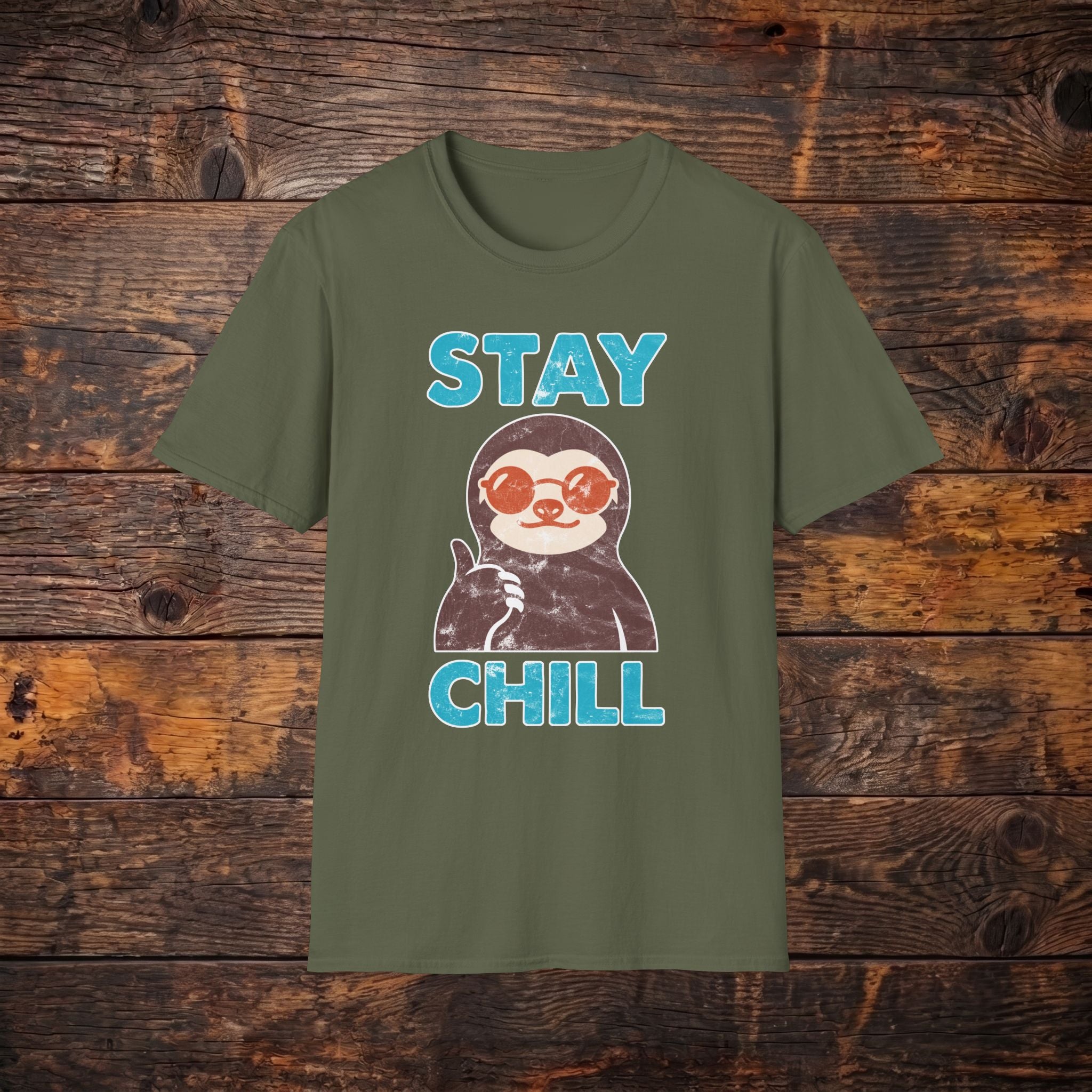 Stay Chill Sloth T-Shirt — Cute Relaxed Graphic Tee