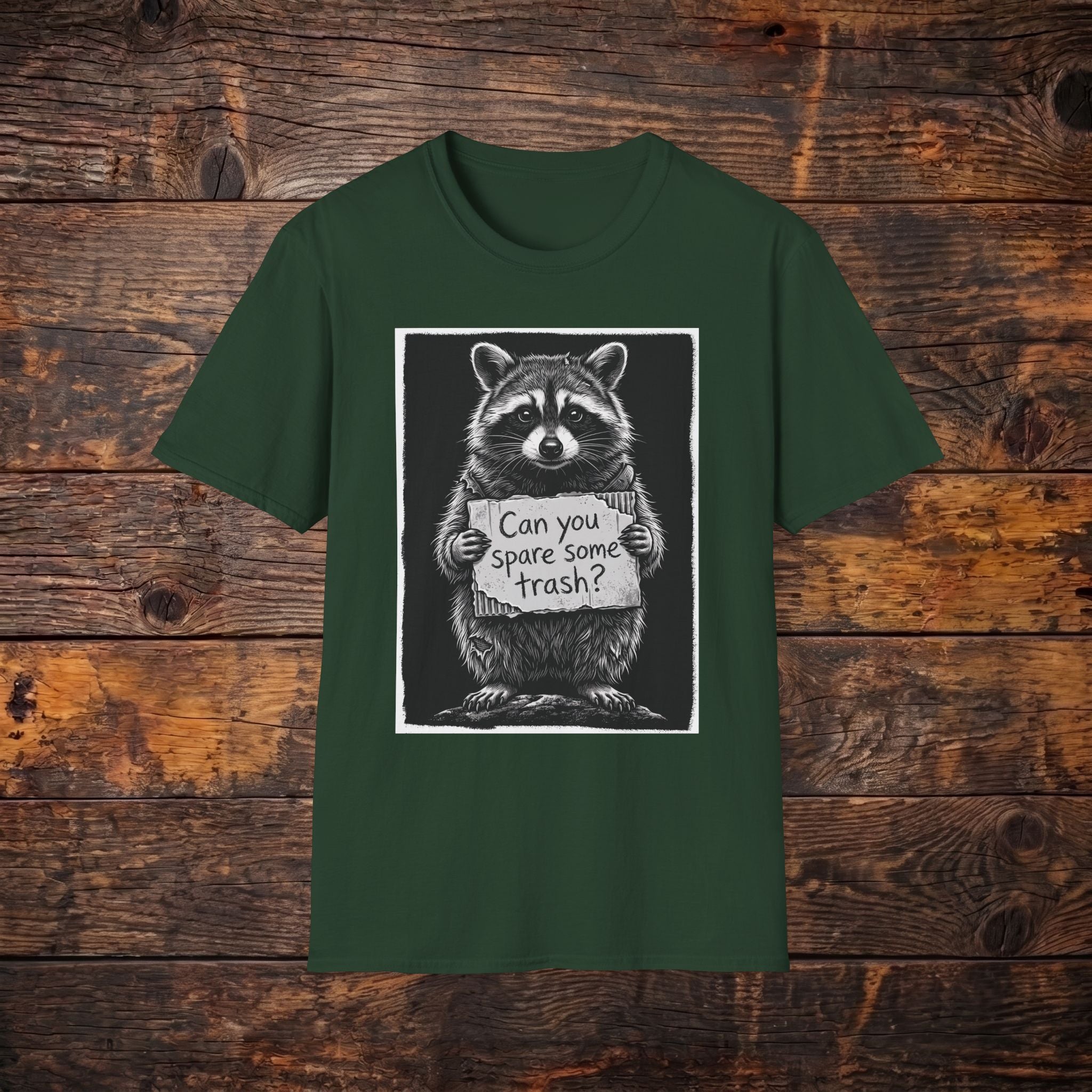 Raccoon "Can You Spare Some Trash?" T-Shirt
